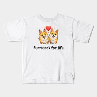 Furriends for life - Cute dog design Kids T-Shirt